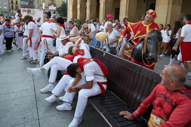 Salida de los gigantes y cabezudos de Pamplona, 10 de julio de San Fermín 2018