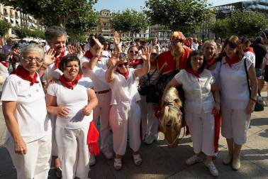 Salida de los gigantes y cabezudos de Pamplona, 10 de julio de San Fermín 2018