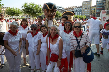 Salida de los gigantes y cabezudos de Pamplona, 10 de julio de San Fermín 2018