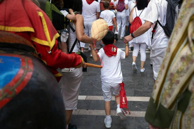 Salida de los gigantes y cabezudos de Pamplona, 10 de julio de San Fermín 2018