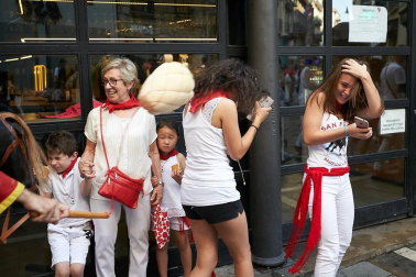 Salida de los gigantes y cabezudos de Pamplona, 10 de julio de San Fermín 2018