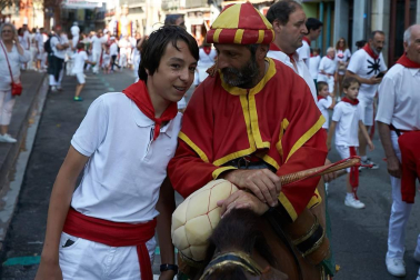 Salida de los gigantes y cabezudos de Pamplona, 10 de julio de San Fermín 2018
