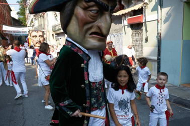 Salida de los gigantes y cabezudos de Pamplona, 10 de julio de San Fermín 2018
