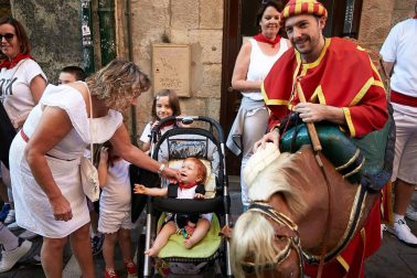 Salida de los gigantes y cabezudos de Pamplona, 10 de julio de San Fermín 2018