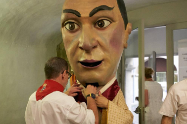 Salida de los gigantes y cabezudos de Pamplona, 10 de julio de San Fermín 2018