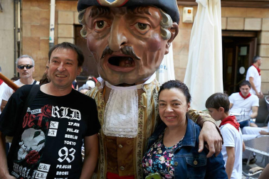 Salida de los gigantes y cabezudos de Pamplona, 10 de julio de San Fermín 2018