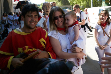 Salida de los gigantes y cabezudos de Pamplona, 10 de julio de San Fermín 2018