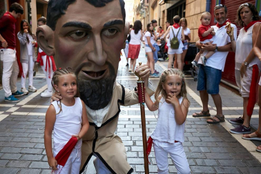Salida de los gigantes y cabezudos de Pamplona, 10 de julio de San Fermín 2018