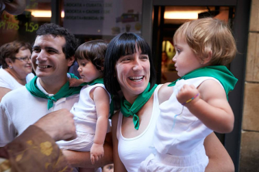 Salida de los gigantes y cabezudos de Pamplona, 10 de julio de San Fermín 2018