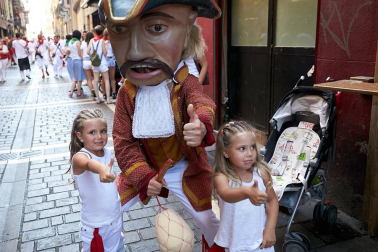 Salida de los gigantes y cabezudos de Pamplona, 10 de julio de San Fermín 2018