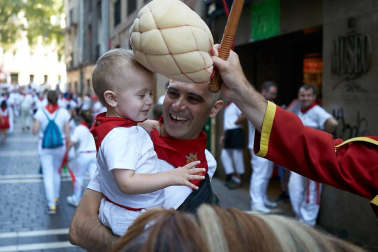 Salida de los gigantes y cabezudos de Pamplona, 10 de julio de San Fermín 2018