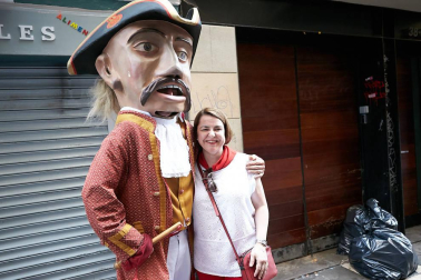 Salida de los gigantes y cabezudos de Pamplona, 10 de julio de San Fermín 2018