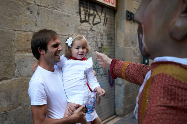 Salida de los gigantes y cabezudos de Pamplona, 10 de julio de San Fermín 2018