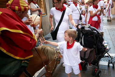 Salida de los gigantes y cabezudos de Pamplona, 10 de julio de San Fermín 2018