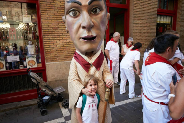 Salida de los gigantes y cabezudos de Pamplona, 10 de julio de San Fermín 2018