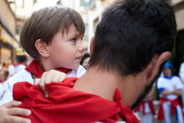 Salida de los gigantes y cabezudos de Pamplona, 10 de julio de San Fermín 2018