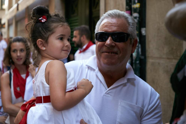 Salida de los gigantes y cabezudos de Pamplona, 10 de julio de San Fermín 2018