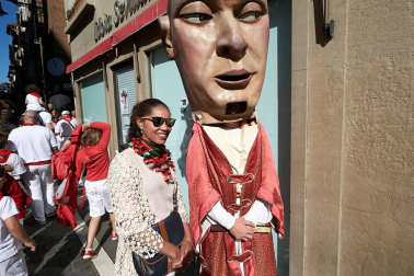 Salida de los gigantes y cabezudos de Pamplona, 10 de julio de San Fermín 2018