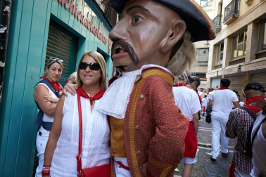 Salida de los gigantes y cabezudos de Pamplona, 10 de julio de San Fermín 2018