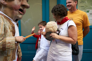 Salida de los gigantes y cabezudos de Pamplona, 10 de julio de San Fermín 2018