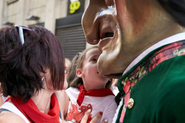 Salida de los gigantes y cabezudos de Pamplona, 10 de julio de San Fermín 2018