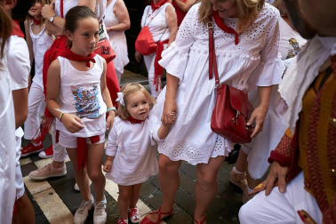 Salida de los gigantes y cabezudos de Pamplona, 10 de julio de San Fermín 2018