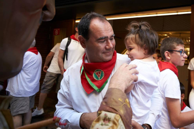 Salida de los gigantes y cabezudos de Pamplona, 10 de julio de San Fermín 2018