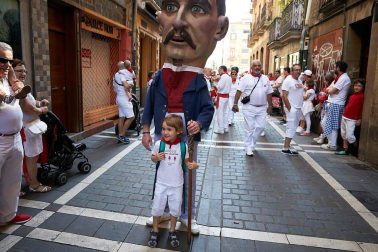 Salida de los gigantes y cabezudos de Pamplona, 10 de julio de San Fermín 2018
