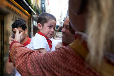 Salida de los gigantes y cabezudos de Pamplona, 10 de julio de San Fermín 2018