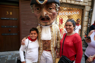 Salida de los gigantes y cabezudos de Pamplona, 10 de julio de San Fermín 2018