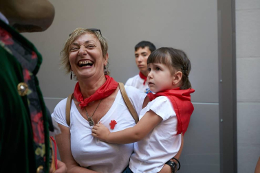 Salida de los gigantes y cabezudos de Pamplona, 10 de julio de San Fermín 2018
