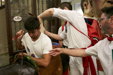 Salida de los gigantes y cabezudos de Pamplona, 10 de julio de San Fermín 2018