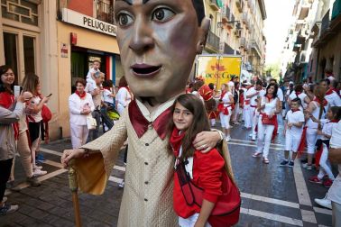 Salida de los gigantes y cabezudos de Pamplona, 10 de julio de San Fermín 2018