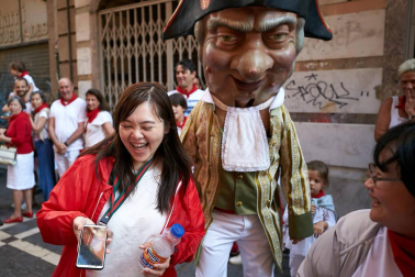 Salida de los gigantes y cabezudos de Pamplona, 10 de julio de San Fermín 2018