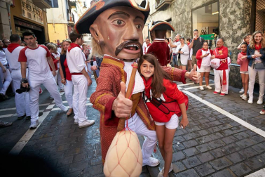 Salida de los gigantes y cabezudos de Pamplona, 10 de julio de San Fermín 2018