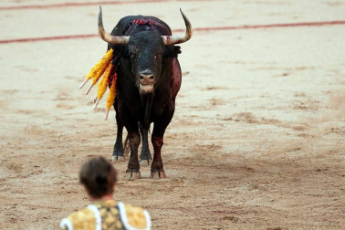Faena de los toros de la ganadería de Victoriano del Río Cortés para los diestros Pepín Liria, Julián López 'El Juli' y Ginés Marín