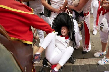 Salida de los gigantes y cabezudos de Pamplona, 12 de julio de San Fermín 2018