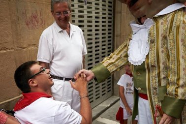 Salida de los gigantes y cabezudos de Pamplona, 12 de julio de San Fermín 2018