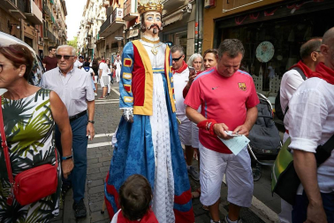 Salida de los gigantes y cabezudos de Pamplona, 12 de julio de San Fermín 2018