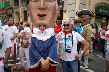 Salida de los gigantes y cabezudos de Pamplona, 12 de julio de San Fermín 2018
