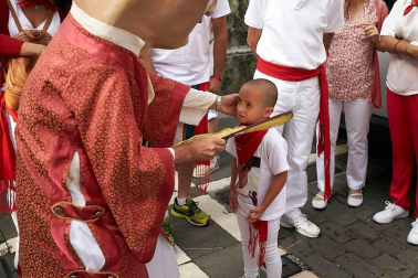 Salida de los gigantes y cabezudos de Pamplona, 12 de julio de San Fermín 2018