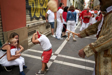Salida de los gigantes y cabezudos de Pamplona, 12 de julio de San Fermín 2018