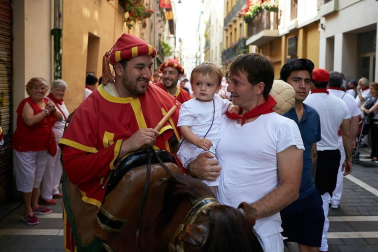 Salida de los gigantes y cabezudos de Pamplona, 12 de julio de San Fermín 2018