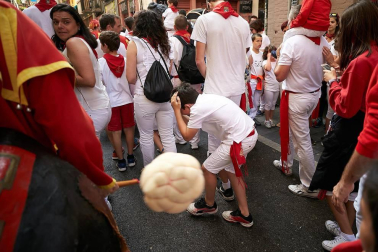 Salida de los gigantes y cabezudos de Pamplona, 12 de julio de San Fermín 2018