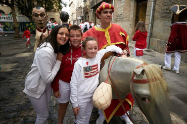 Salida de los gigantes y cabezudos de Pamplona, 12 de julio de San Fermín 2018
