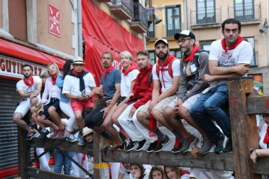 Imágenes del octavo encierro de los Sanfermines de 2018, con toros de la ganadería Miura.