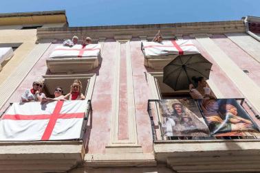 Procesión en honor a Santa Ana y segundo encierro en el tercer día de las fiestas de Tudela 2018 (26 de julio)