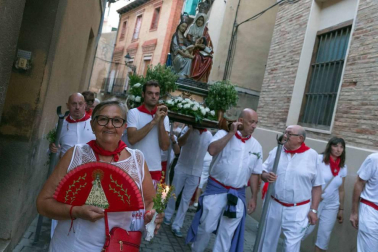 Procesión en honor a Santa Ana y segundo encierro en el tercer día de las fiestas de Tudela 2018 (26 de julio)