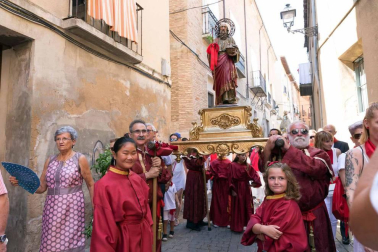 Procesión en honor a Santa Ana y segundo encierro en el tercer día de las fiestas de Tudela 2018 (26 de julio)