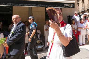 Procesión en honor a Santa Ana y segundo encierro en el tercer día de las fiestas de Tudela 2018 (26 de julio)